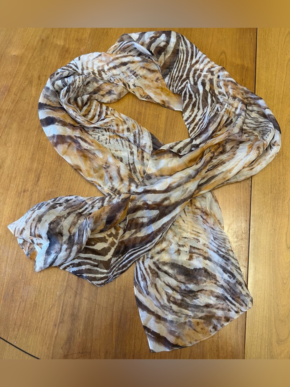 Anne Klein 100% Silk Animal Print Fashion Scarf | Mob Wife Quiet Luxury Parisian